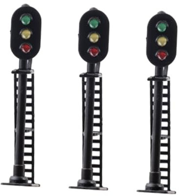 Anneome 3stücke Signallicht Modell Realistische Verkehrsampel Für Sandtisch-Dekoration Für Eisenbahn-layouts Und Architektur Miniatur Garten Zubehör Gelb