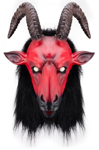 Xinchangda Roter Teufel Ziegenkopf Maske Halloween Horror Kostüm Cosplay Bühnenaufführung Requisiten
