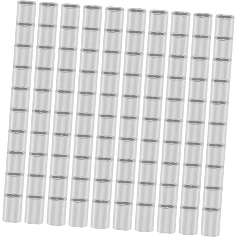 BUGUUYO 100pcs Wire Rope Chuck Aluminum Crimp Loop Sleeve for Wire Rope Fittings Aluminum Sleeve for Secure Cable Management