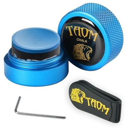 YEUEK TAOM - Porta gessetti da piscina, forma rotonda, pratico strumento da biliardo, mini custodia magnetica per gesso, contenitore rotondo