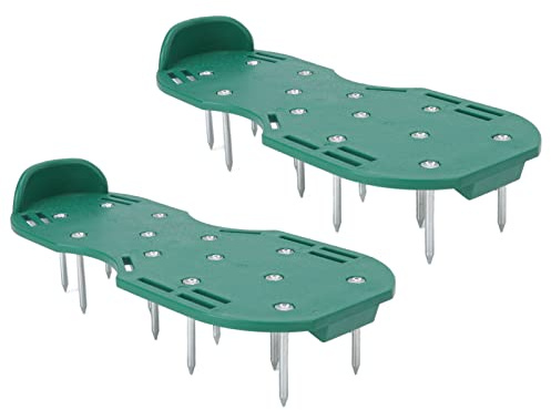 Lawn Spikes, Spikes, Aerator with Triangular Buckle, Spike Shoes Buckle Straps Manual Aerators Goodness, Highgth, Wide Applications for G Lack Scarifiers (Green)