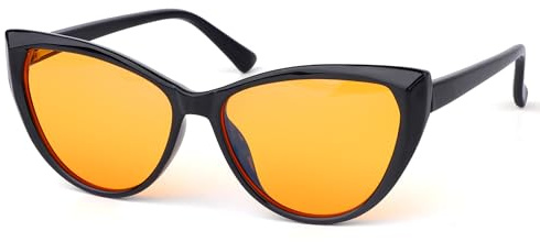 MOSSLIAN Blaulicht-blockierende Brille, blau, blockierende Brille, Damen, Herren, Migräne-Brille, blendfrei, Gamer-Brille für Computer-Bildschirm, Fernseher, Handys, Bernstein