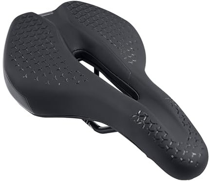 ROADNADO Mountain Bike Saddles Shock Absorber Ergonomic Design Bicycle Seat for Men and Women Soft Comfortable Breathable with Memory Foam, Suitable for BMX, MTB, Road, Folding, City Bikes (Black)