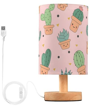 Carino Cactus Rosa Lampada Da Tavolo Lampada Da Comodino Lampade Artistiche per Comodini Luci Della Camera Decorazione Della Casa