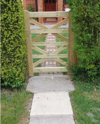 Wooden Cross Brace Garden Gate Pedestrian Pressure Treated 3ft 90cm High x 60 cm Wide x 5 cm Deep