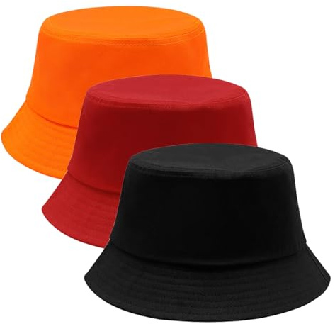 SAIIURV 3 Stück Bunt Fischerhut Streetwear Bucket Hat für Damen Herren, Plain Wendbares Fischerhüte Modisch Schutz Sommerhut Hut, Faltbar Anglerhut Doppelseitig Eimer Hüte für Camping Wandern Reisen