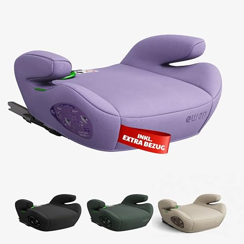 OWEN Sitzerhöhung Auto mit ISOFIX 15–36 kg (6–12 J.) Kindersitz – lila | ECE R129 geprüft – Memory-Schaum, ergonomisch & leicht, inkl. waschbarem Ersatzbezug