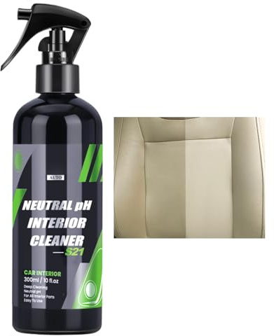 Generisch Detergente per pelle per interni auto, pelle e plastica, 100 ml, multifunzione, detergente per tessuti per auto, soluzione di pulizia per vetri, pneumatici, moquette, cruscotto