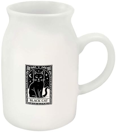 Azeeda 300ml 'Mystical Black Cat Card' Ceramic Milk Jug (MJ00019403)