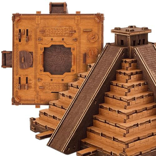 WOODEN.CITY Caja de rompecabezas de pirámide inca, rompecabezas 3D para adultos, rompecabezas de pirámide con compartimentos ocultos y acertijos mecánicos, 167 piezas cortadas con láser, piezas de