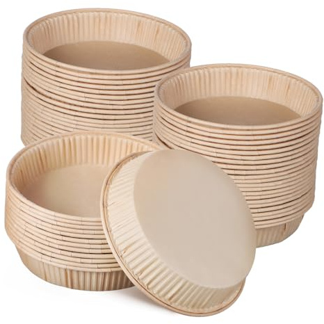 Toyvian 100 Pièces Mini Moules Ronds avec Bord Relevé Antiadhésif Caissettes Cuisson Petites pour Four et Micro-ondes Accessoires Pâtisserie pour Boulangerie et Cuisine Domestique