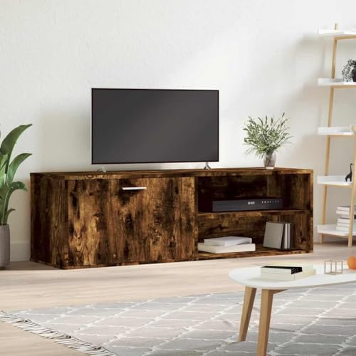 HETFTJN TV Lowboard Räuchereiche 120x34x37 cm aus Holzwerkstoff, Modernes Sideboard mit Stauraum, Robuster Fernsehtisch für Wohnzimmer & Schlafzimmer