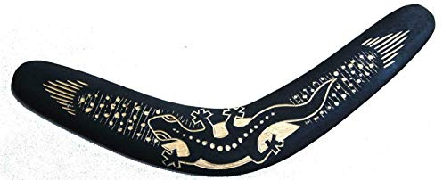Terrapin Trading Ltd 36cm Fair Trade Hand Carved Gecko Lizard Indonesian Balinese Boomerang