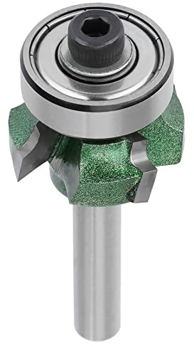 FTVOGUE Edge Trimmer Router Bit R1 / R2 / R3 Carpintería Fresadora 4 dientes Cortadora de recorte para carpintería Máquina de grabado (1/4 * R2)