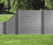 HORI WPC Sichtschutz Zaun Steckzaun Gartenzaun Komplettset für Garten und Terrasse, beidseitig glatt, 1x Schräg + 1x kl. Pfosten I zum Aufschrauben I Zaun: Anthrazit I Pf.: Grau