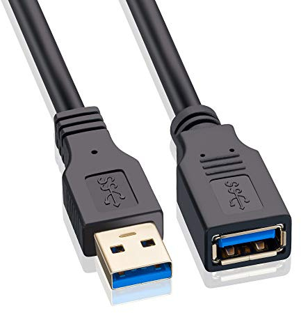 Hftywy USB Extension Cable 1.6ft, USB 3.0 Extender Male to Female Cord High Data Transfer Compatible with Webcam,USB Keyboard,Flash Drive,Hard Drive,Printer, and More
