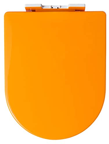Dawafit Schwerlast-Toilettensitz Mit Soft-Close-Schnellverschluss Für Die Badezimmerfamilie, Ergonomisches Design Mit Verstellbaren Scharnieren, 6 Farben Erhältlich/Orange