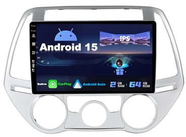 SXAUTO Android 12 IPS Autoradio Per Hyundai I20 (2012-2014) – CarPlay/Android Auto – Telecamera posteriore Gratuita – 2G+32G – Controllo Volante DAB Fast-Boot WiFi 4G DSP Bluetooth – 2 DIN 9 Pollici