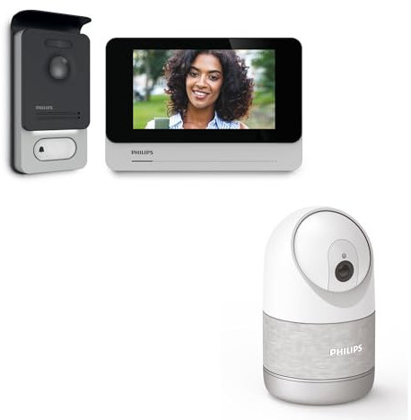 Philips - Kit Caméra intérieure motorisée et connectée WelcomeEye View + Visiophone Filaire connecté WelcomeEye Connect 2