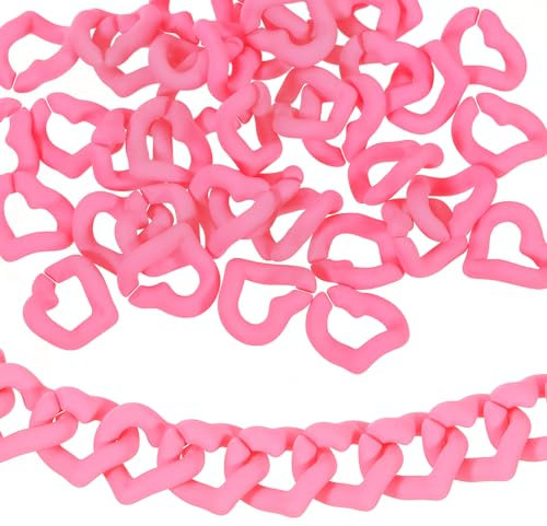 sourcing map 50 Stück Acryl-Kettenverbindungsringe, offene Verbindungsringe, Kunststoff-C-Clip-Haken für DIY-Taschen-, Brillen- und Schmuckherstellung, pink