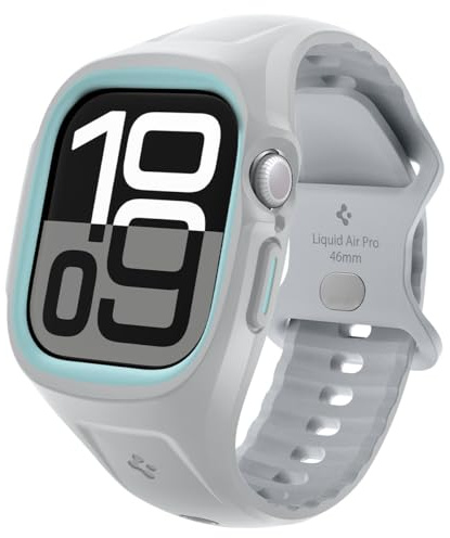Spigen Liquid Air Pro Funda con Correa de TPU Compatible con Apple Watch Serie 11/10 46mm (2025/2024) - Gris