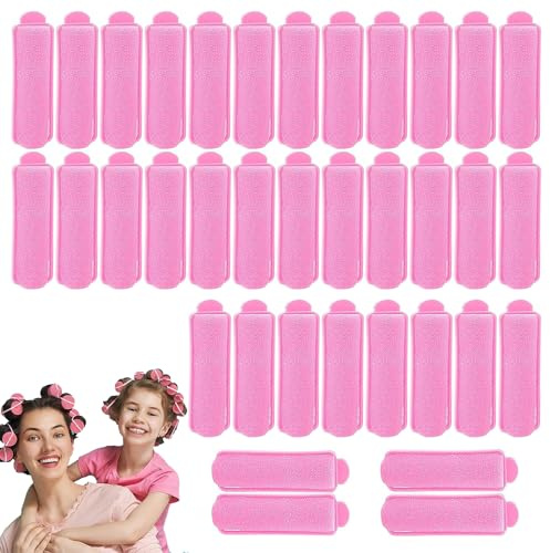 36 PCS Foam Hair Rollers, Foam Rollers Hair, Sponge Rollers for Hair, for Short/Long Volume Overnight Curls Jumbo Flexi Sponge Rods for HairCurling(Pink)