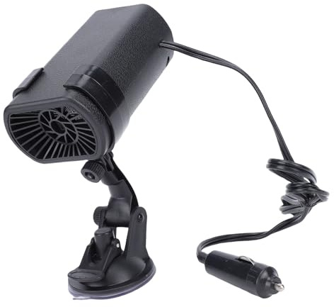 HEEPDD Calentador de Coche de 150 W, Ventilador Calefactor Automático Portátil de 12 V con 2 Niveles de Velocidad, para Descongelar y Desempañar en Coches, Camiones y Vehículos