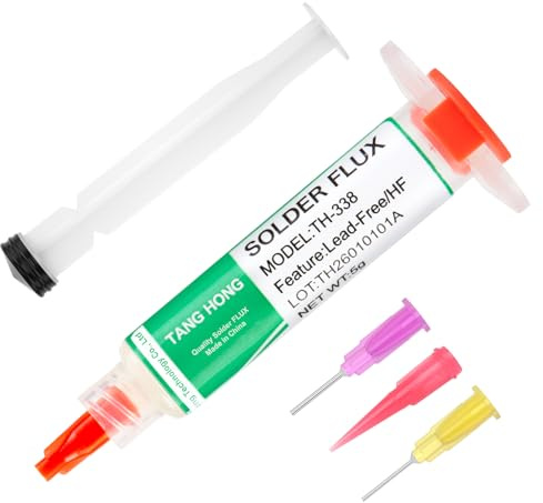 TANG HONG TH-338 Lötpaste Flussmittel, 5ML Bleifrei Spritze Lötzinn Flussmittelpaste, No clean Kolophonium Löten Lötflussmittel für SMD BGA LED PCB Elektronik Löten