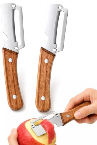 XUKZIMA Pelador Multifuncional de Verduras, Pack de 2 en Acero Inoxidable, Hoja Afilada y Mango Ergonómico para Pelar Frutas y Ahorrar Tiempo en la Cocina