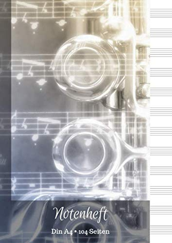 Notenheft: Din A4 | 104 Seiten: Blanko Notenpapier für Musiker | Blanko Notenblock zum Eintragen und Selberschreiben | 12 Notensysteme pro Seite | ... für eigene Kompositionen und Musikideen