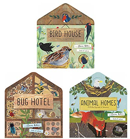 A Clover Robin Book of Nature Series 3 Books Lift-the-flap Collection Set (Bird House, Bug Hotel & Animal Homes)