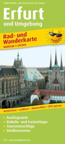 Publicpress Rad- und Wanderkarte Erfurt und Umgebung 1:50.000: Rad- und Wanderkarte mit Ausflugszielen, Einkehr- & Freizeittipps, Straßennamen, ... 1:50000 (Rad- und Wanderkarte: RuWK)