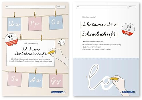Ich kann die Schreibschrift + Übungsheft zu den Buchstabenverbindungen - Vereinfachte Ausgangsschrift - 2 Hefte: Schreiblehrgang und Übungsheft zur Schreibschrift VA im Set