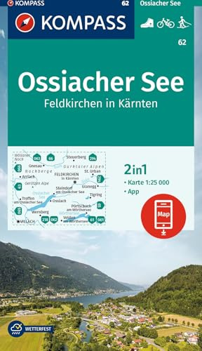 KOMPASS Wanderkarte 62 Ossiacher See, Feldkirchen in Kärnten 1:25.000: Wander- und Fahrradkarte in einem - inklusive Offline-Verwendung in der KOMPASS-App. Wander-& Radwege. Skitouren. Langlaufen.