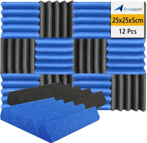 Arrowzoom Akustikpaneele Wedge Schwarz SD1134 | Akustikschaum mit hoher Dichte fuer Echoreduktion, Schallabsorption, Studio, Gaming und Home Office