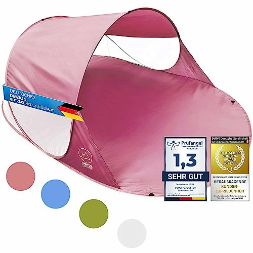 CANYON CRUISE Strandmuschel Pop Up Strand-Zelt Windschutz am Strand Wurfzelt Blitzschnell Selbstaufbauendes Sonnensegel Outdoor Zelt Automatik Muschel mit UV-Sonnenschutz