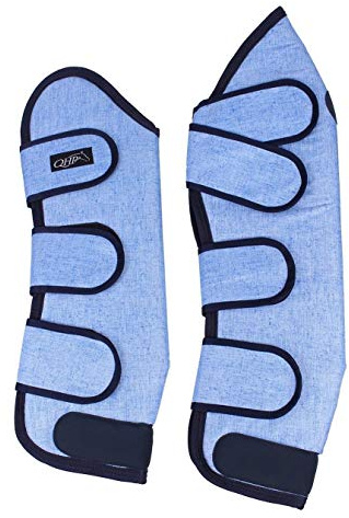 netproshop 4er Set Transportgamaschen mit Innenfleece aus 600Denier Turnout-Stoff, Gr. Full, Groesse:Full, Farbe:Jeans Light