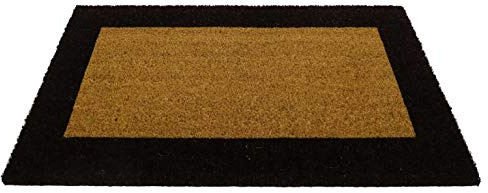 Casatessile Zerbino rettangolare in cocco ECOCO BORDO per Ingresso Interno ed Esterno, Antiscivolo - MARRONE, 50x100 cm.