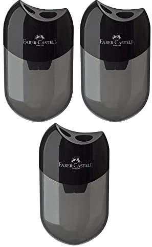 Faber-Castell - 183500 - Doppelspitzdose - Gehäusefarbe: schwarz/transparent (3 Spitzer)