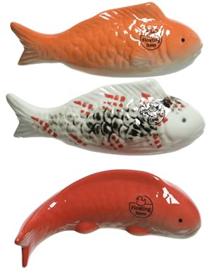 Kaemingk Fisch Deko Schwimmfisch Porzellan 3er Set L ca 16,5 cm