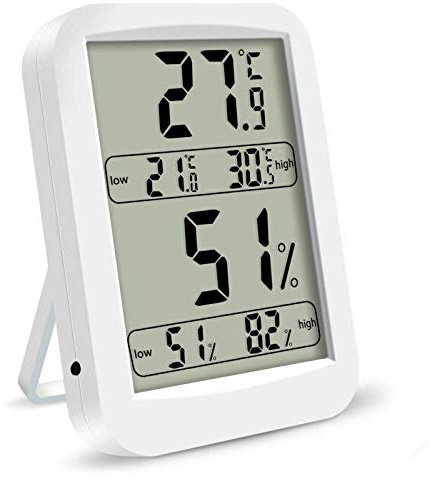 Digitales Thermometer und Hygrometer, genaues Raumtemperatur-Messgerät, Luftfeuchtigkeitsmonitor, leicht zu lesen, Max/Min Aufzeichnungen, LCD-Display für Zuhause und Büro (3 Stück)