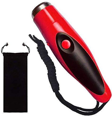 【2 PCS】 Hundepfeife mit praktischem Umhängeband,Professionelle Ultraschall Pfeife Hochfrequenz Verstellbar mit Schlüsselband Hund Training Kit HundPfeife zum Aufhören des Bellens