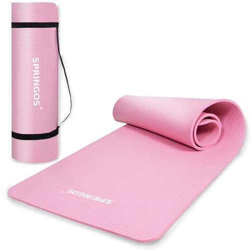 Tapis de Yoga Antidérapant Épais 183x61 CM: Mat de Fitness et Gymnastique pour Pilates et Musculation – Transport Facile pour Maison et Voyage – SPRINGOS