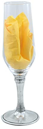 CAVAGNINI Verre à vin d'eau personnalisé en verre et étain pur (verre flûte 20,5 cl)