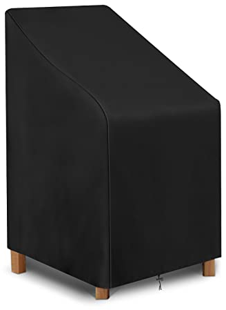 GARPROVM Funda para sillas apilables, 64x64x120cm funda protectora para sillas de jardín, resistente a la intemperie tela Oxford impermeable para sillas de jardín, sillas de balcón