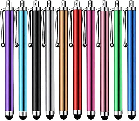 Stylus Pen [10 Pack] Universal Capacitive Touch Screen Pens for Tablets, iPad mini, iPad Pro, iPad Air, Smartphones, Samsung Galaxy - Multiple Colors
