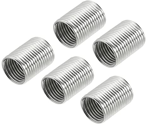 sourcing map Thread Reducing Nuts Insert M12 x 1mm Male to M10 x 1mm Fine Thread Female Adapters 15mm Long Pipe Fitting Conversion Sleeve Reducer, Pack of 5
