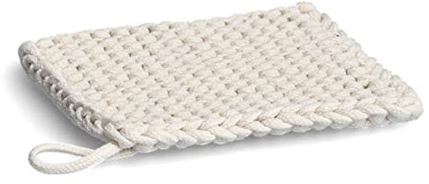 Zeller 24080 Topflappen Nature, Baumwolle, Natur, Makramee Optik, Küchenhelfer im Boho-Style