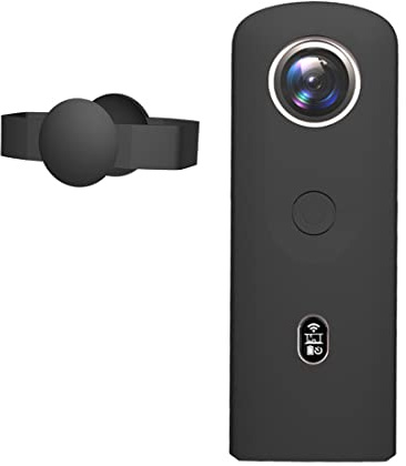 Fututech Custodia protettiva in silicone con coperchio per obiettivo per Ricoh Theta SC2 a 360°, custodia protettiva per fotocamera d'azione, antigraffio, antipolvere, accessori di ricambio