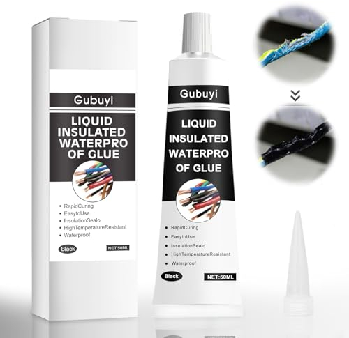 Gubuyi Flüssiges Isolierband,Schwarzer Flüssiger Isolierkleber,Liquid Insulating Rubber,Multifunktionales Wasserdichtes Dichtmittel,Geeignet für Reparatur elektrischer Datenkabel (Schwarz)